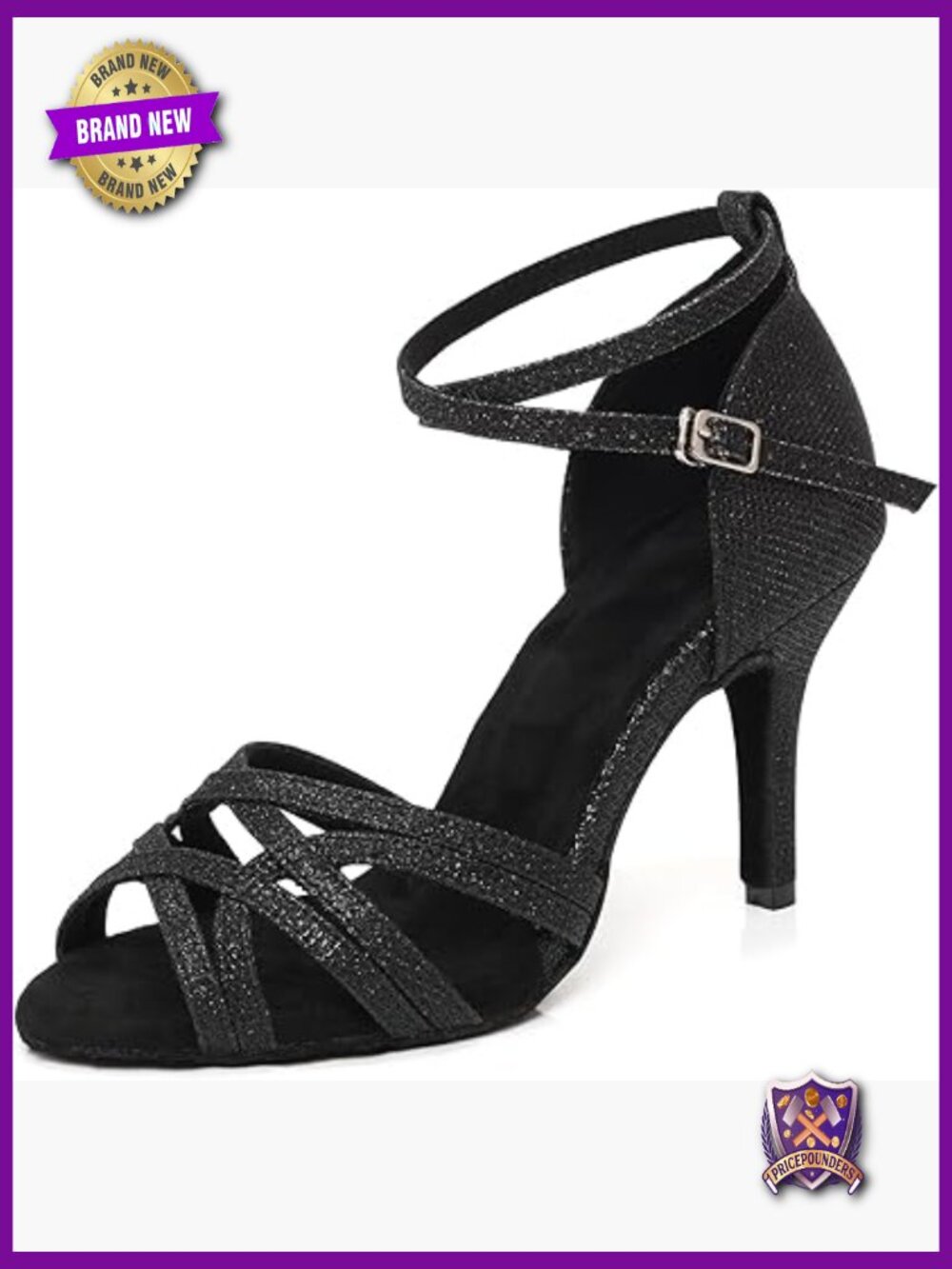 Latin Ballroom Dance Heels Suede Sole Open Toe 3.33" Heel
